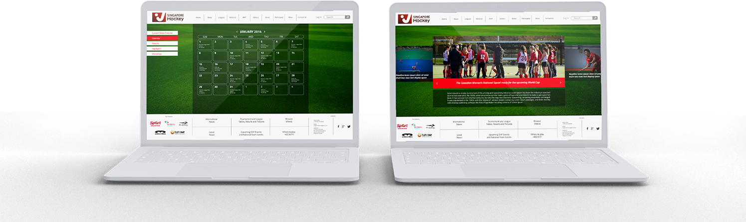 Lazarus Kreativ UX/UI Design Singapore hockey website desctop image